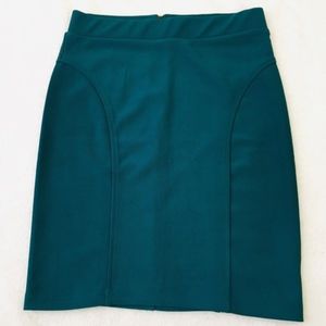 F21 Teal Bodycon Mini Skirt